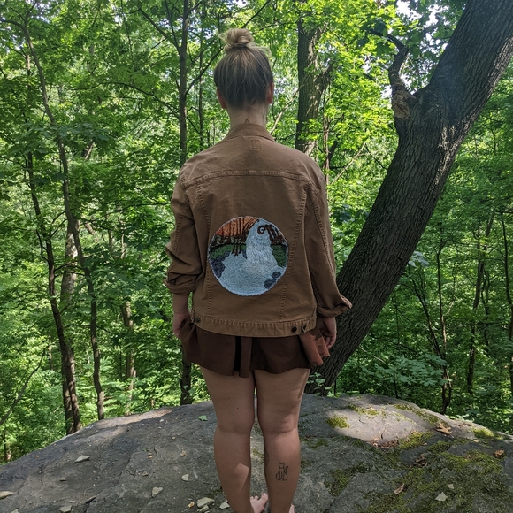 HAND EMBROIDERED WATERFALL - Picture 2 of 2